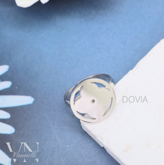 Acier inoxydable bague DOVIA silver ajustable